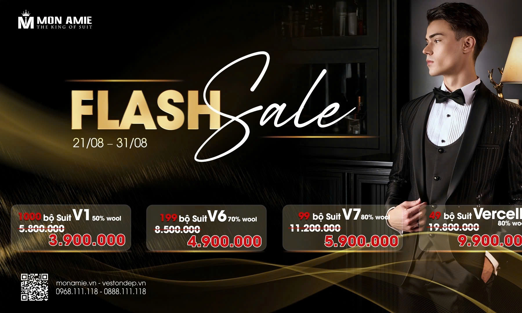 Mon Amie thực hiện chương trình FLASH SALE-hàng nghìn bộ Suit với mức giá ưu đãi chưa từng có.