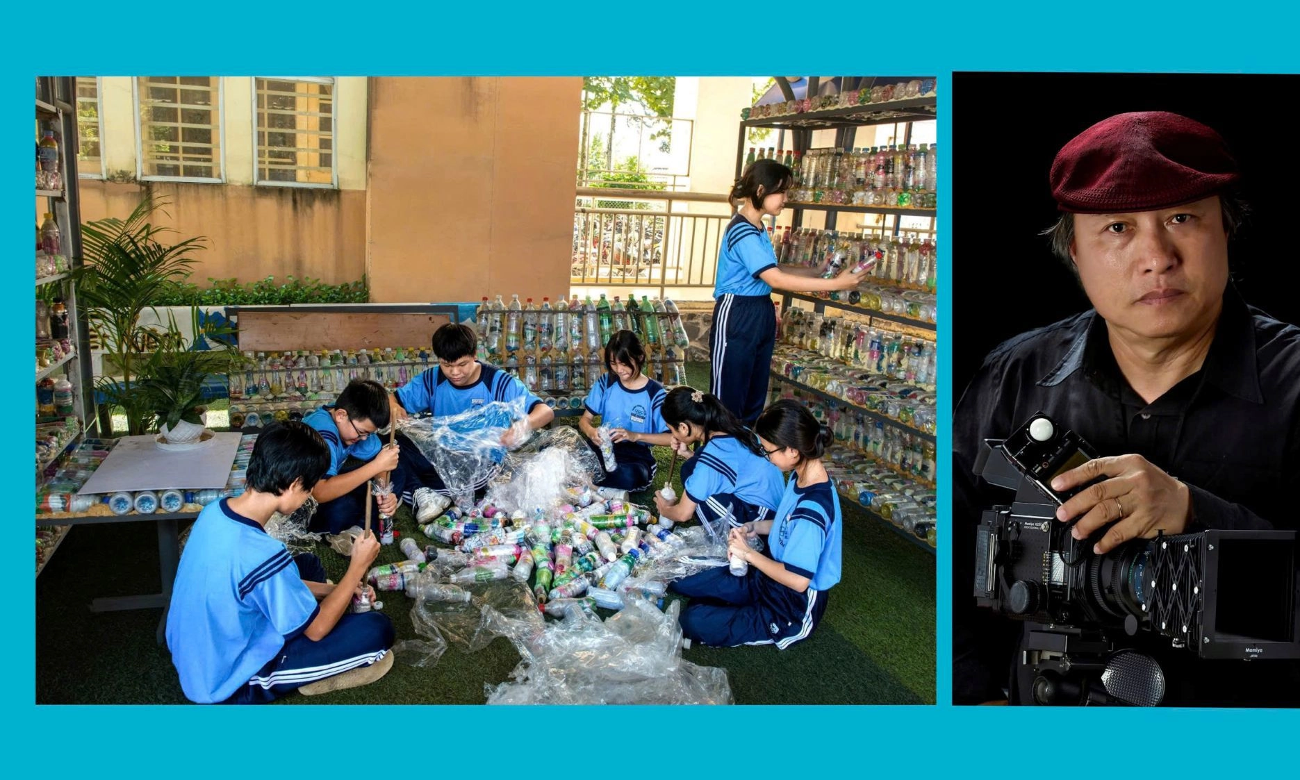 Khoảnh khắc “Làm gạch sinh thái từ rác thải nhựa” qua ống kính Dzũng Nguyễn